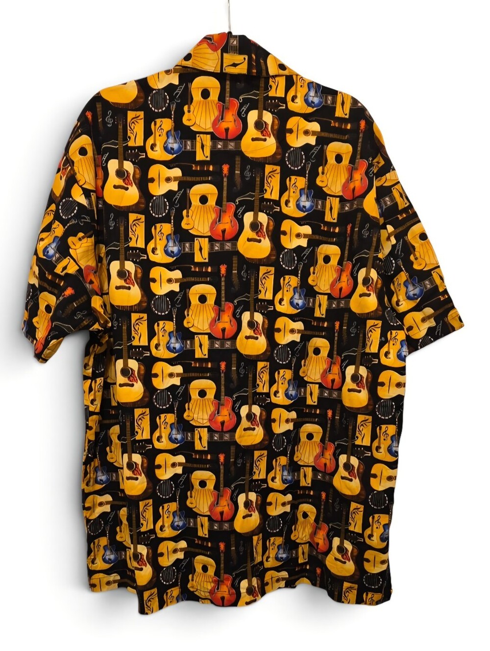Max Boxxer XXL Mens Camp Shirt Hawaiian Music Notes Guitars Short Sleeved - Picture 2 of 6